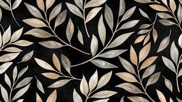 Elegant Leaf Pattern on Dark Background for Modern Home Decor and Designers Seeking Stylish Wallpapers photo