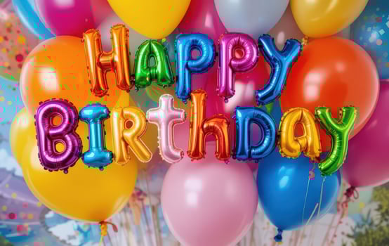 Happy birthday balloons with happy birthday balloons photo