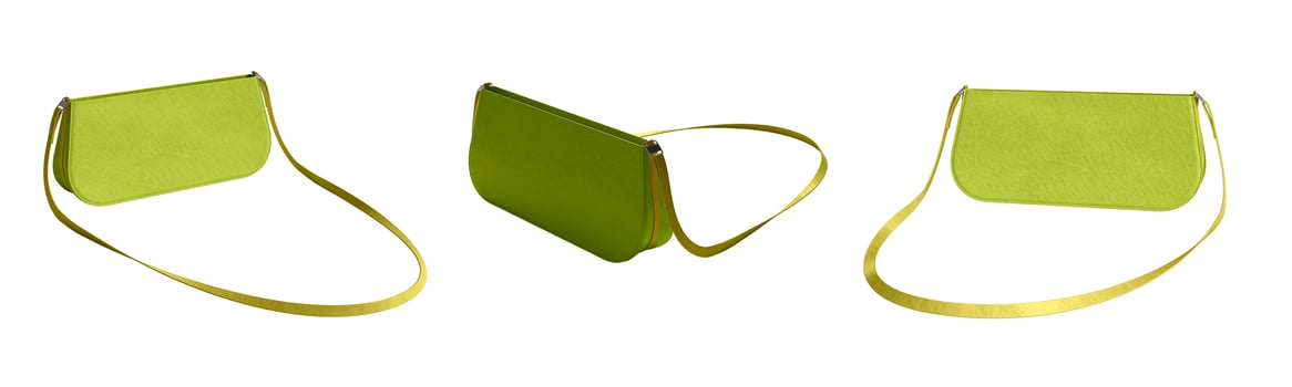 3 green mini bags in the background photo