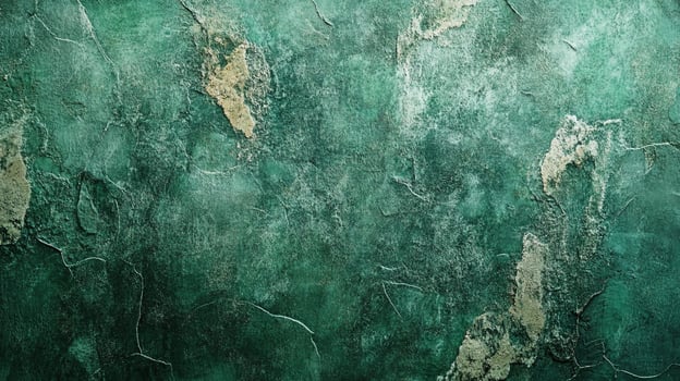 A textured green wall with beige highlights creates a rustic and artistic backdrop, perfect for adding depth and character to designs. photo