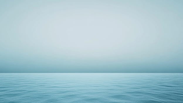 The tranquil horizon where the gentle sea meets the soft sky, creating a serene and calming vista of blue tones, a peaceful escape. photo