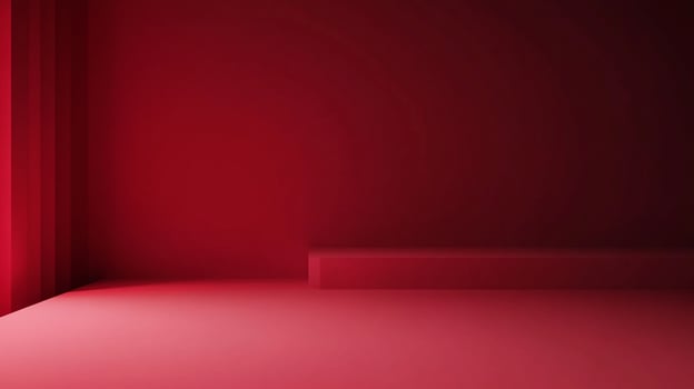 Minimalist red scene with subtle textures and geometric shapes create a sleek, contemporary backdrop for product display and presentations. photo
