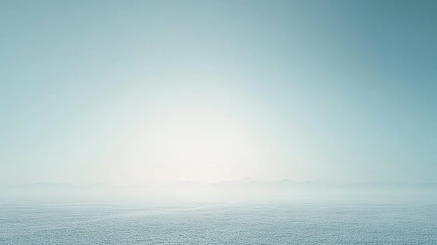 A serene and ethereal landscape with a misty horizon, evoking a sense of peace and tranquility, soft blue hues and minimalistic design. photo