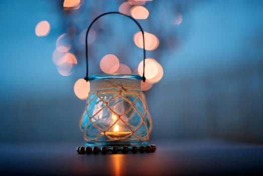 Beautiful and Elegant Glass Lantern Candle photo