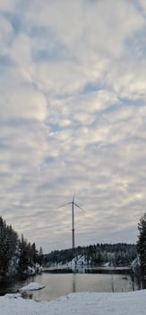 Winter wind generator, alternative energy photo