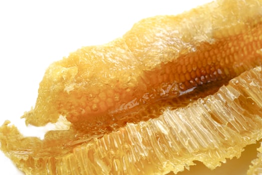 Selective focus, Honeycombs with honey in a beehive. Beekeeping, breeding and keeping bees. photo