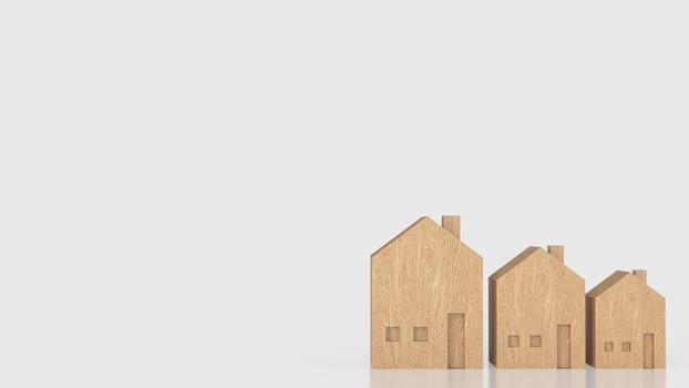 Wood tree House for property or real estate concept 3d Rendering. photo