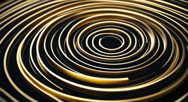 Golden concentric circles creating a stunning visual effect. photo