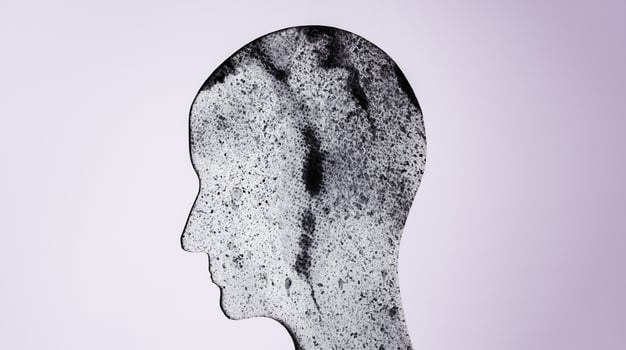 Mental Health Concepts. Weak, Stressed Down. Anxiety, Negative Feeling. Depressed Emotional inside a Brain and Mind photo