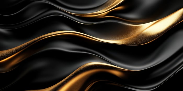 Elegant black and gold waves create a stunning visual texture in a modern design setting photo
