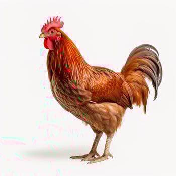 brown male hen isolated on white background photo