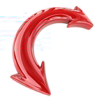 Glossy red circular arrows symbolizing recycling and sustainability. photo