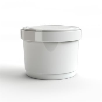 A clean, simple white container with a smooth finish, perfect for packaging various products. photo
