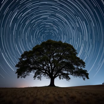 StarrTrails Over Night Tree Photography photo