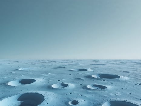 A large area of ice with holes in it photo
