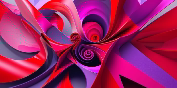 Abstract Geometric Design with Red Pink and Purple Shapes. photo