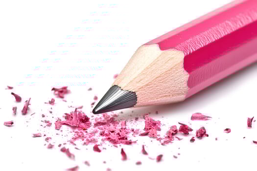 Close-up of a Pink Pencil with Shavings photo