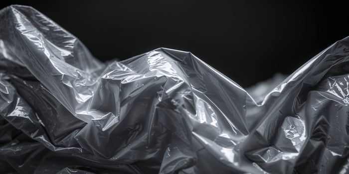 A pile of plastic bags on a black background photo