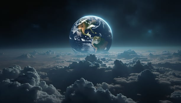 Earth in the clouds photo