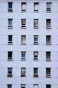 Building facade in Bilbao city, travel photo