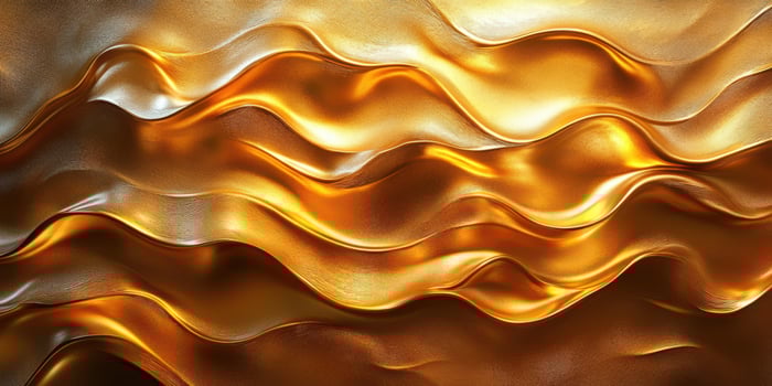Wavy golden texture flowing in dynamic patterns, showcasing a rich and luxurious aesthetic photo