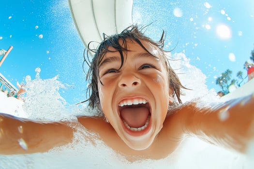 A young boy is having fun in the water photo