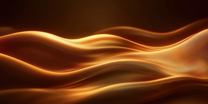 Fluid golden waves flow gracefully in warm light illuminating a soft textured surface photo
