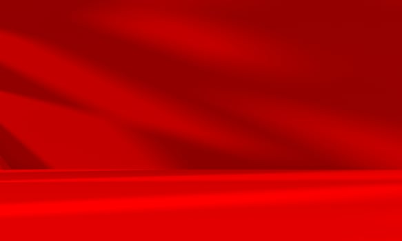 Wall interior background, studio and backdrops show products.with shadow from window color Red background for text insertion and presentation product photo