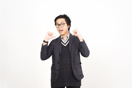 A man in glasses and a sweater is making a fist photo