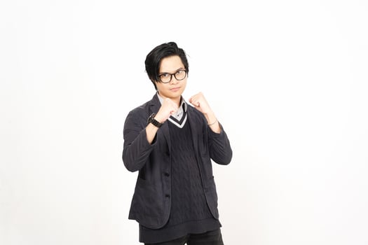 A man in glasses and a sweater is posing photo