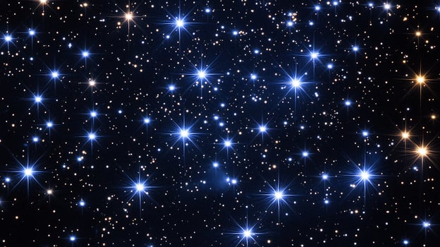 A mesmerizing field of twinkling stars illuminates the vast, dark expanse, creating a breathtaking celestial spectacle for astronomy. photo