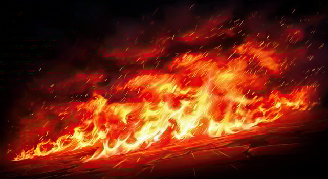 Fire and flames on a black background photo