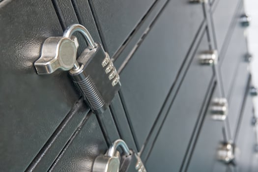 Secure Lockers with Combination Locks photo
