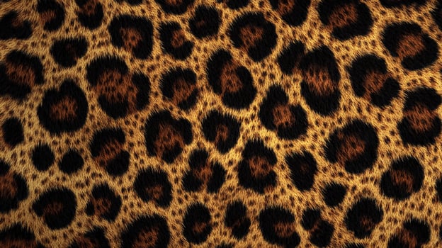 The pattern showcases a wild feline's fur with warm brown rosettes against a golden background, evoking nature's beauty and untamed spirit. photo
