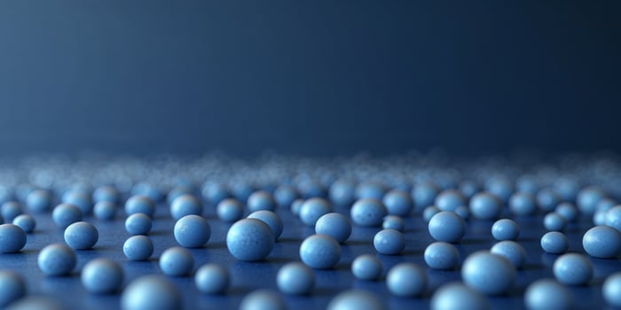 A blue background with many small blue circles photo