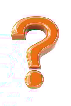 Large orange question mark symbolizing curiosity and inquiries. photo