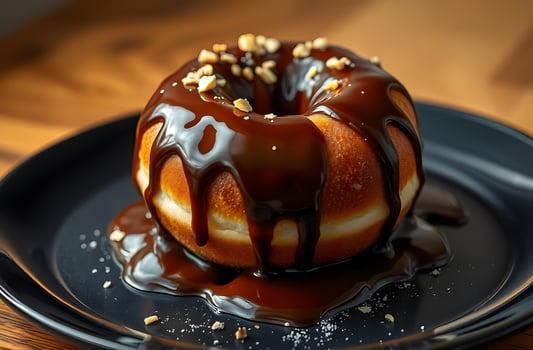 A donut on a plate photo