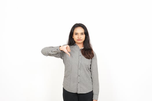 A woman is pointing her finger at something photo