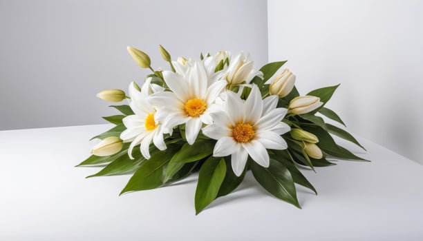 Elegant White Daisy Bouquet Arrangement photo