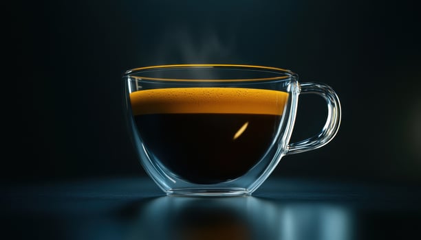 A Cup of Espresso with Steam. photo