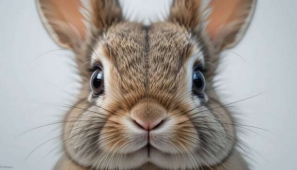 Adorable Closeup of a Rabbit with Bright Eyes and Fluffy Fur photo