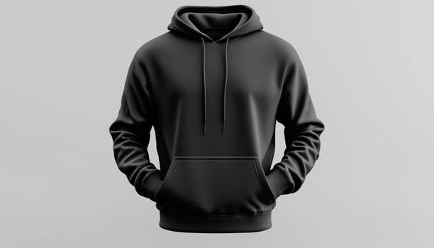 A black hoodie on a gray background photo