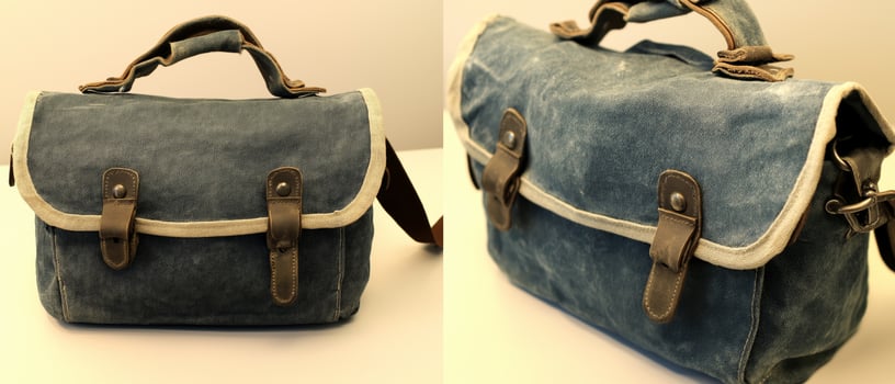 Vintage Blue Canvas Camera Bag Images photo