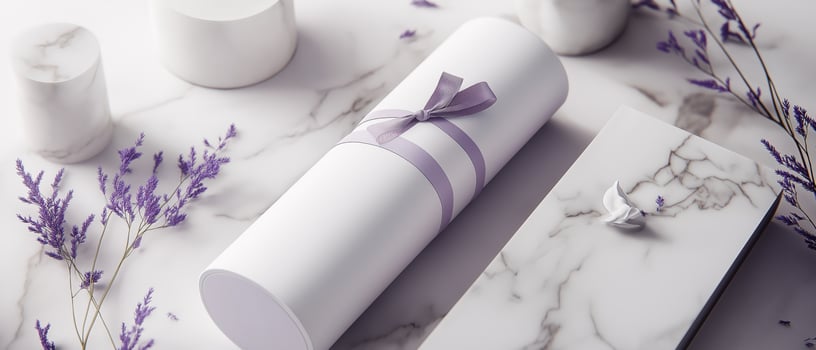 Elegant Gift Scroll With Lavender Accents photo