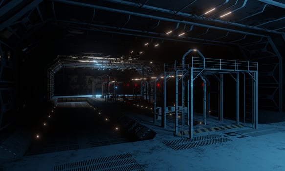 Science fiction military base architecture 3d rendering wallpaper background photo