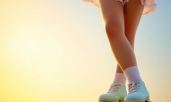 Girl on Roller Skates, Sunset View photo