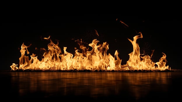 A fire is burning in the middle of the room photo