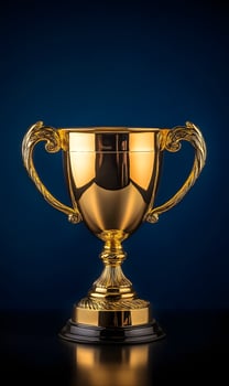 Radiant Golden Trophy Cup Symbolizing Achievement and Success in a Competition photo