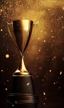 Celebrating Triumph A Golden Trophy Shimmers Amidst A Shower Of Celebration And Glory photo