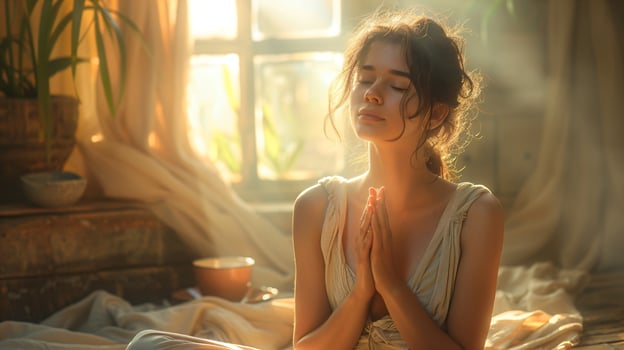 Reflection A Woman in Morning Prayer photo